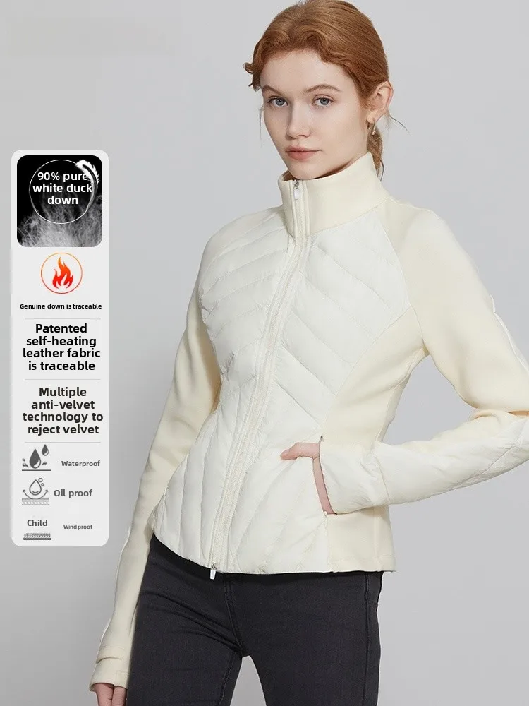 

Spor Lightweight down Jaet Women's Autumn Winter Outdoor Running Yoga Fitn ort Coat Slimming Warmth Commute Sle