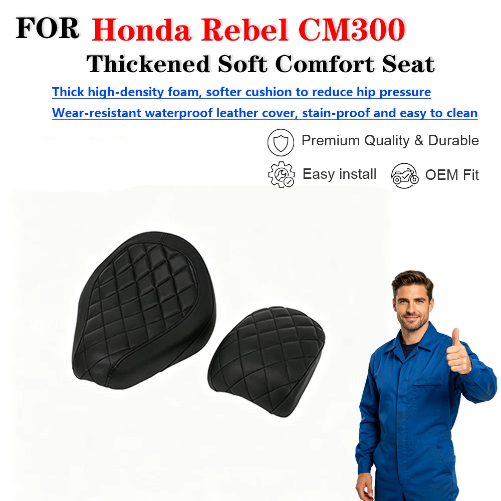 Thickened Softened Comfort Seat Relieve Hip Pressure Non-destructive Upgrade Accessories For Honda Rebel CM300