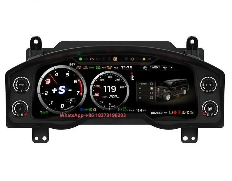 

12.3''Car Digital Virtual Cockpit Speedometer Instrument Gauge Cluster for Toyota Land Cruiser 200 LC200 LCD Dashboard Panel