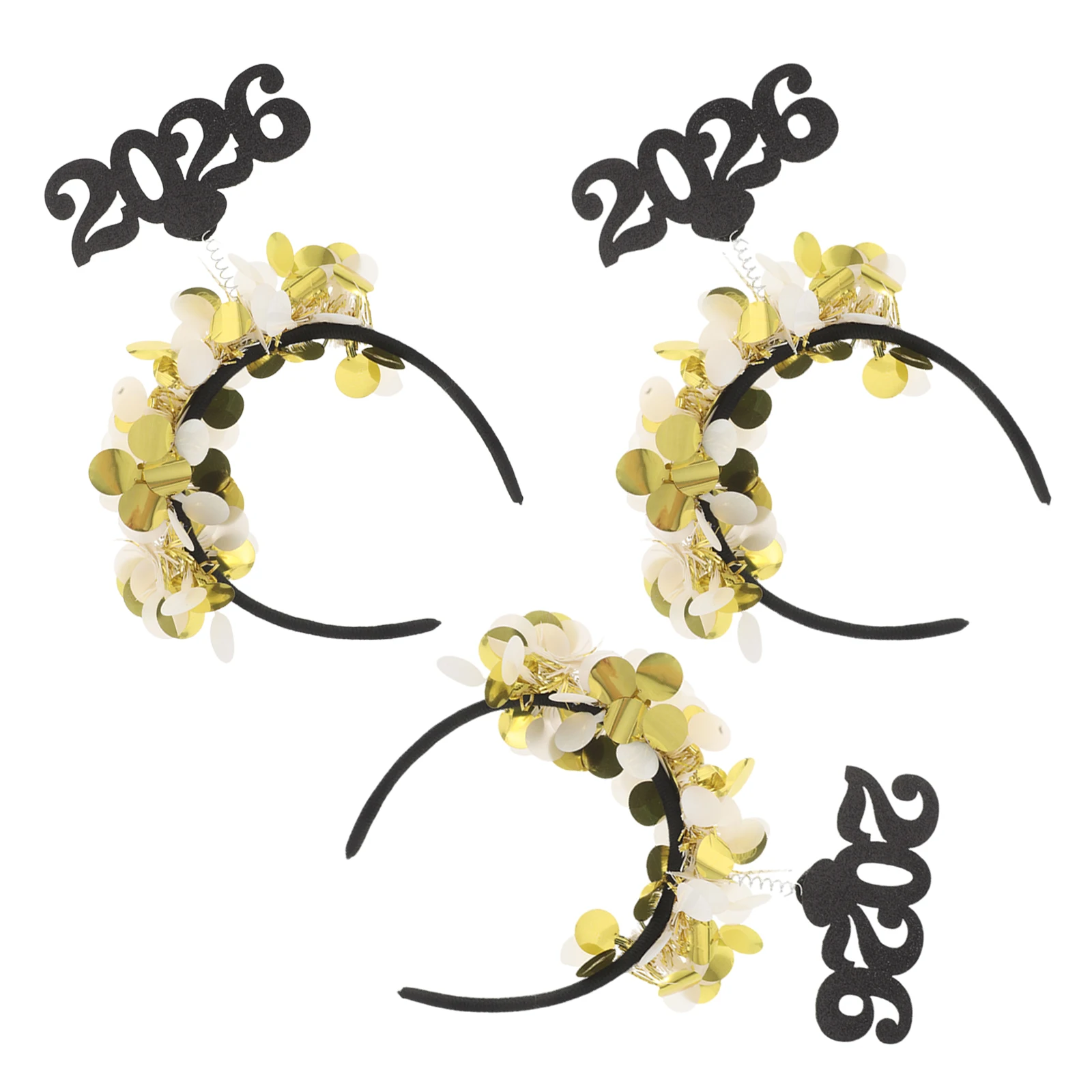

3 Pcs Conjoined New Year's Flower Hairband Accessories Greeter Party Headdress
