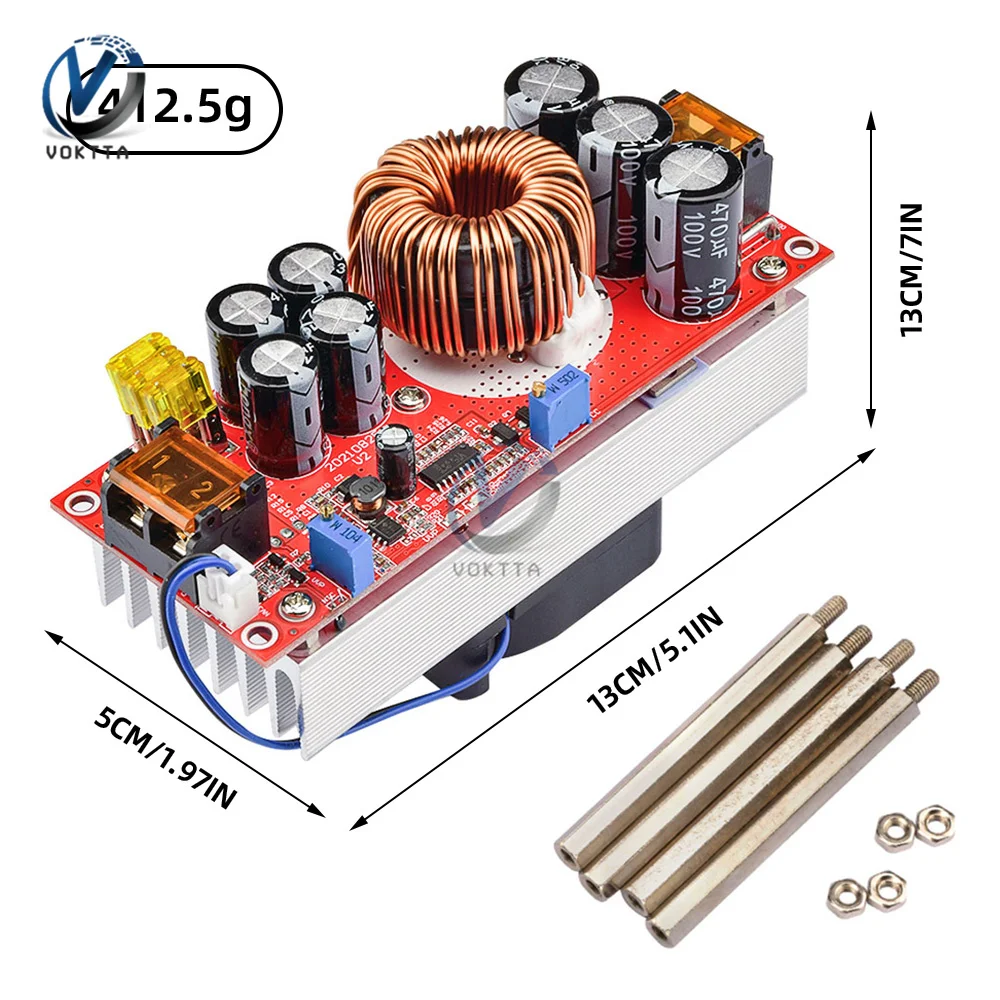 1800W 40A 1500W 30A 1200W 20A DC-DC Boost Converter Step Up Power Supply Module 10-60V To 12-90V Adjustable Voltage Charger