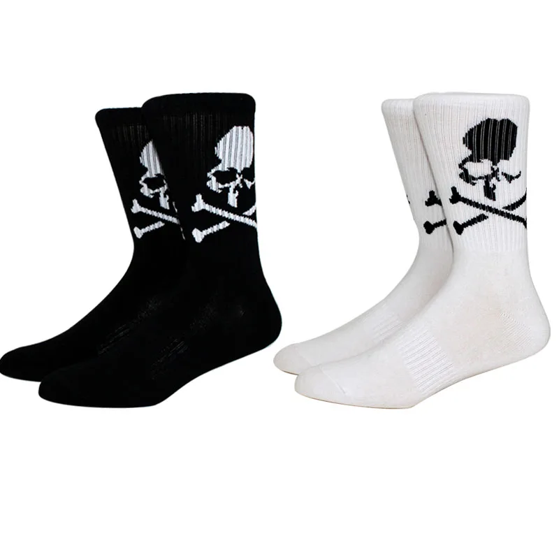 New Fashion Men Socks Cotton White Black Socks Women skateboard socks creative Halloween bone Long Socks Basketball Socks