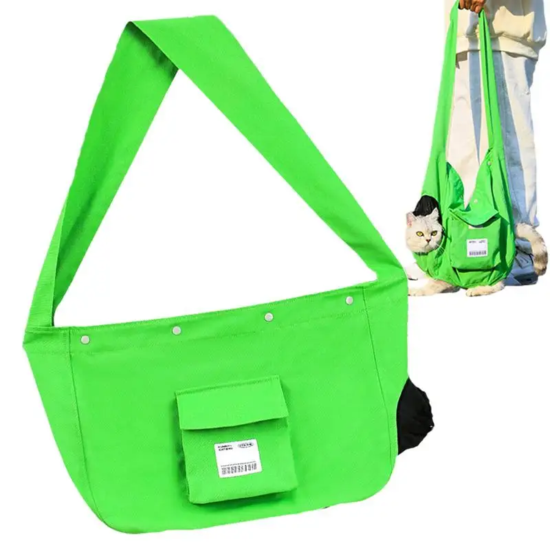 

Cat Carrier Sling Adjustable Canvas Bag Breathable Cat Carrying Sling Large Capacity Pet Tote Pouch Portable Cat Carrying Bag