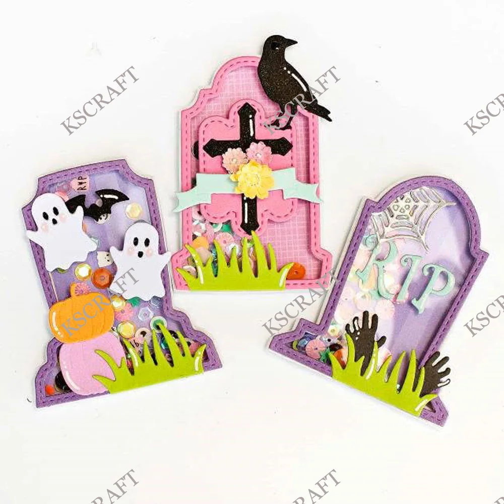 KSCRAFT Tombstone Shakers Cutting Dies Stencils for DIY Scrapbooking Decorative Embossing DIY Paper Cards