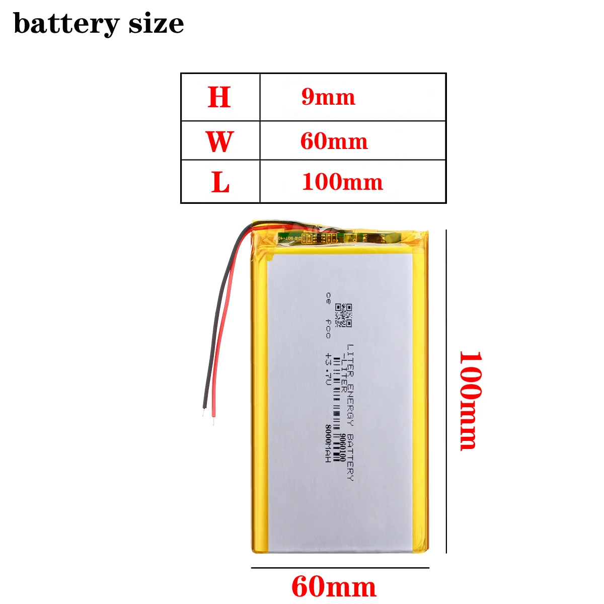 Good Qulity 3.7V,8000mAH 9060100 Polymer lithium ion / Li-ion battery for tablet pc BANK