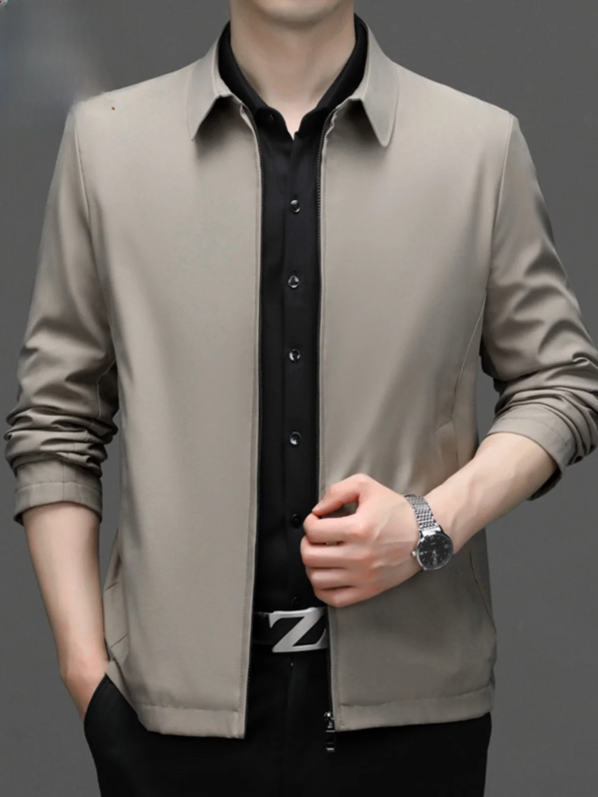 

Paul Мужская повседневная верхняя одежда с воротником-джате Busin Adstration Sle из полиэфирного волокна, весна-осень Faion Ci, ветрозащитная верхняя одежда