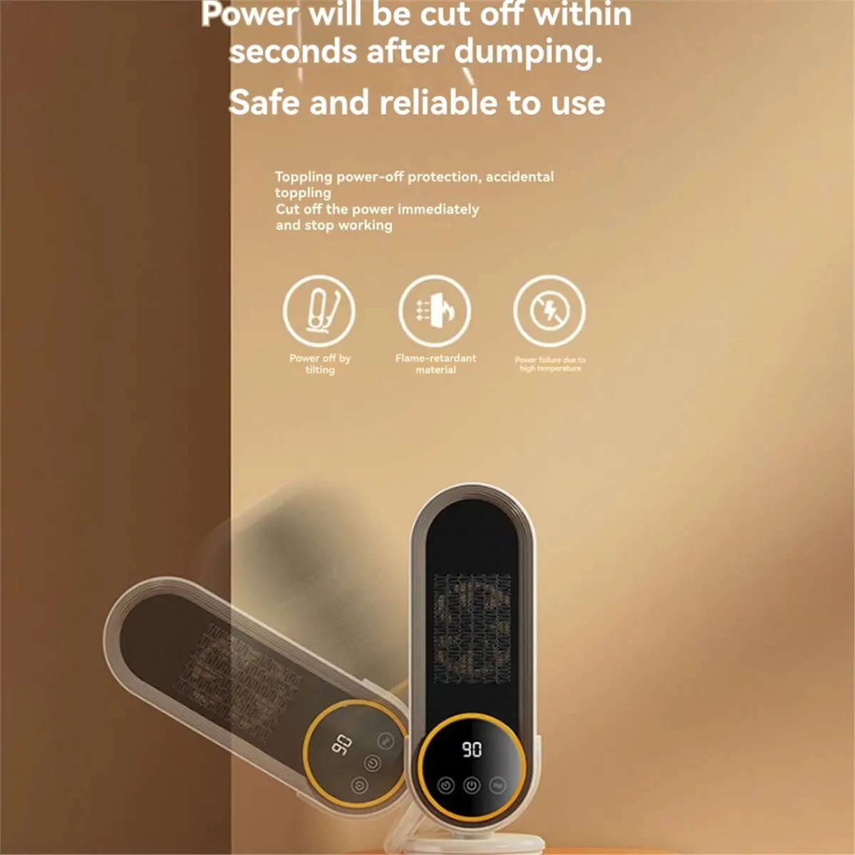 wilwill Space Heater Indoor Energy Efficient Heater 1200W PTC Rapid Heating Ceramic Technology Adjustable Thermostat B EU Plug