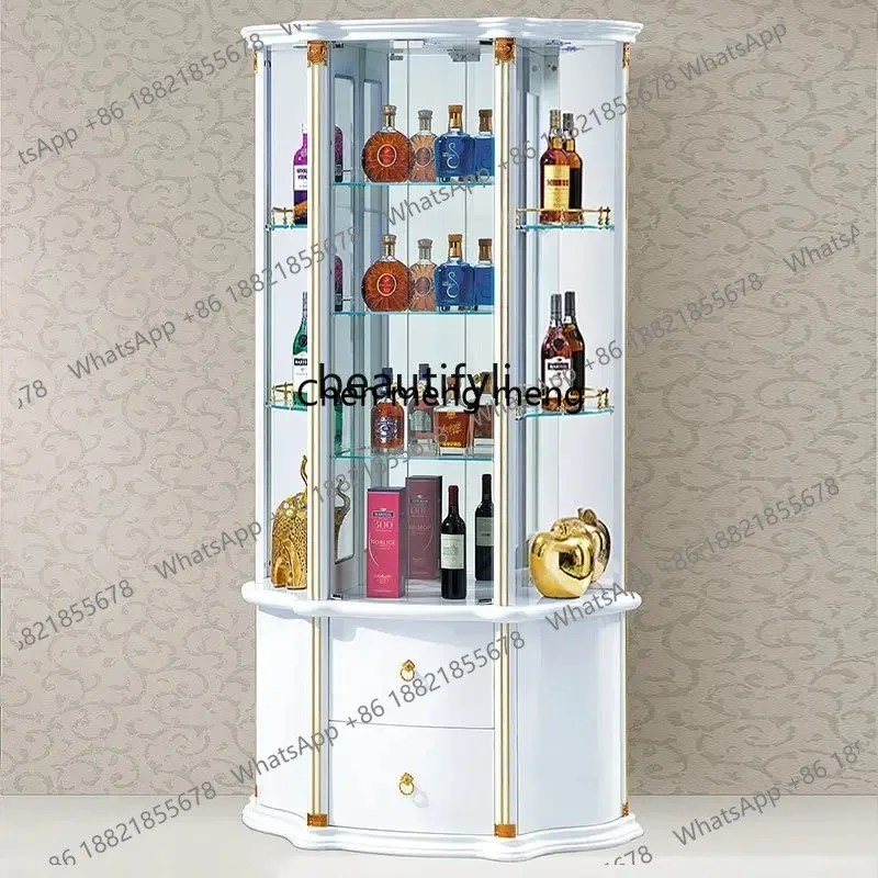 

ss26 European-Style Glass Wine Cabinet Wall Dining Room Sideboard Storage Curio Cabinet Living Room Wine Cabinet Home Floor Disp