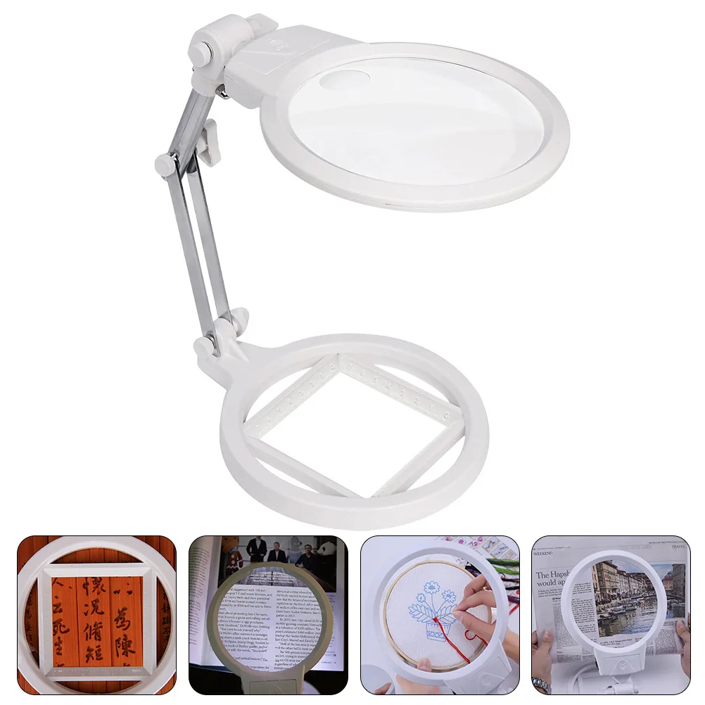 

Metal Stand Magnifying Lamp Foldable LED Desktop Magnifier for Crafts Reading Jewelry Making Sewing Manicure Magnifying Glass