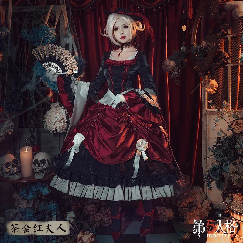 

Midsummer tea Red Lady Red long dress ball dress COSpiy dress women's suit.