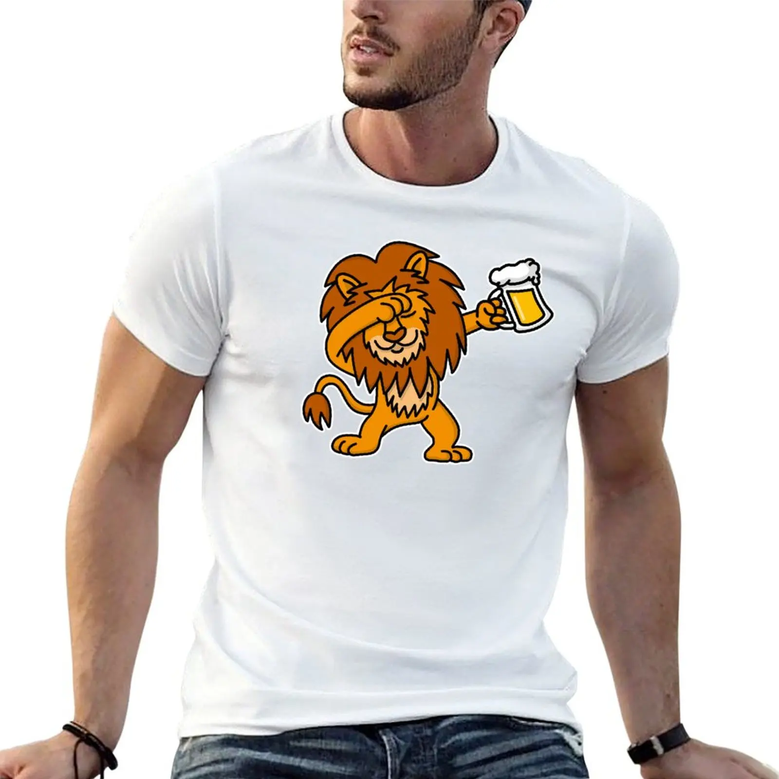 Camiseta cerveza León hombre rey día Dab 100% camisa de lujo dabbing camisa de lujo leones hombres t algodón t marca del rey holandés