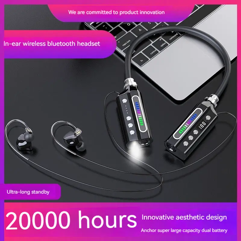 600 Hours Extra Long Playback with Microphone Headset Bluetooth Earbuds sport Stereo Wireless neckband headphones