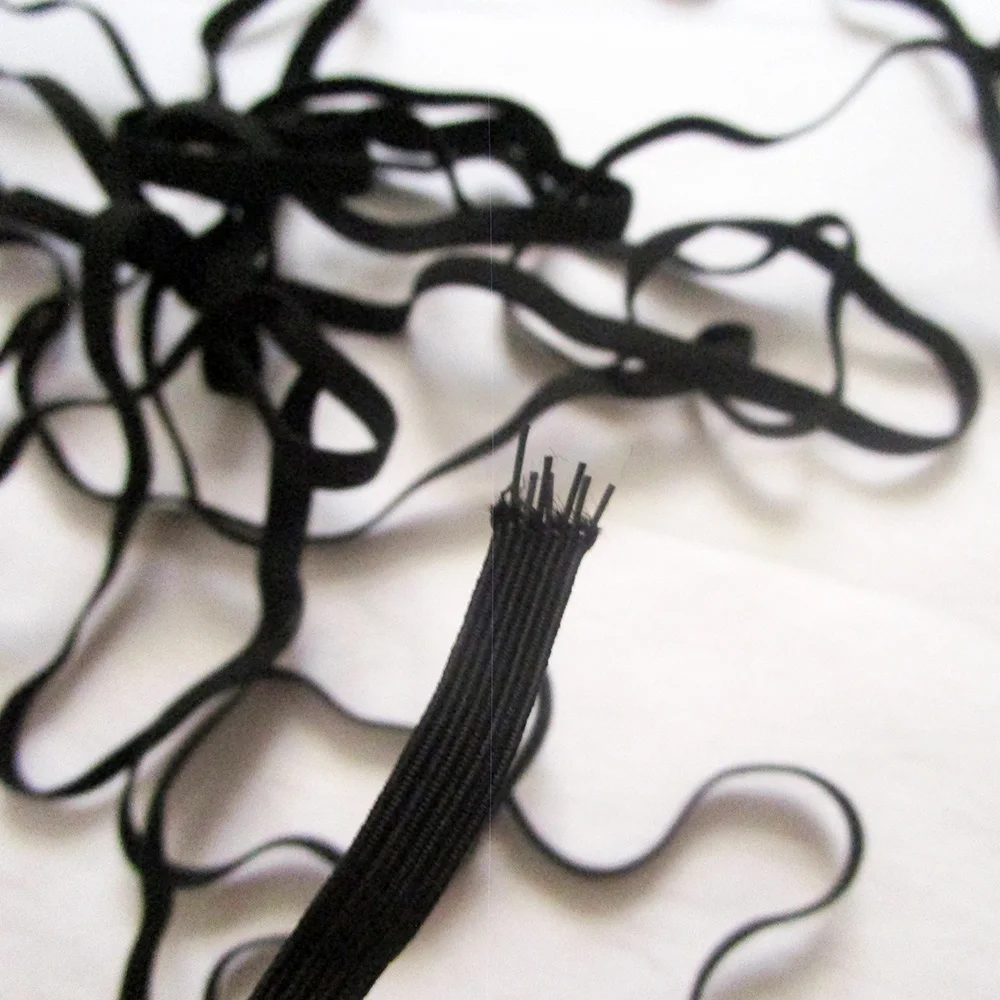 

100 ярдов, 1 корел, 6 мм, плоская резинка, черный, белый цвет, эластичный шнур для шитья кукольной одежды, одежды, аксессуары для волос своими руками, материалы