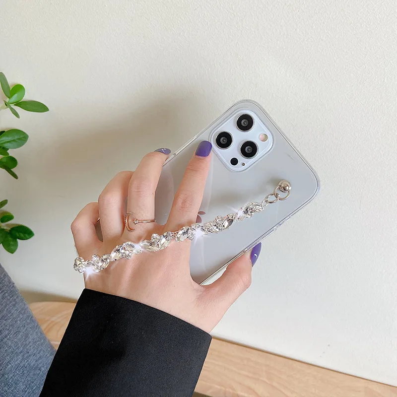 Women Bling Rhinestone Diamond Bracelet Chain Case For Samsung Galaxy S25 S24 S22 Plus S23 Ultra A13 A33 A53 A73 5G M52