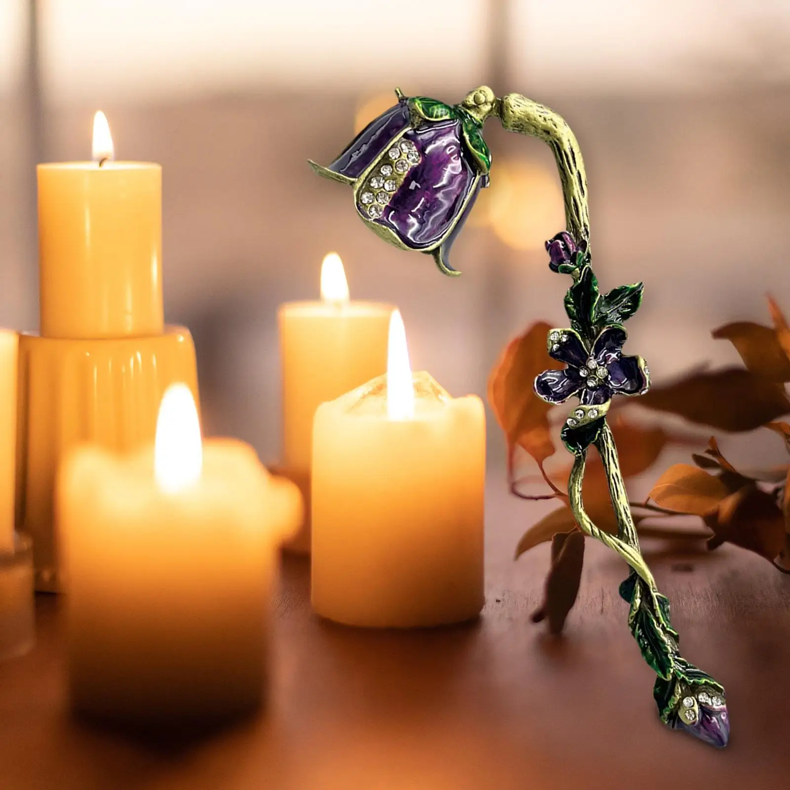 Candle Snuffer Snuff Tool lila Blumen Form Anti-Rutsch-Griff mit langem Griff für Kerzen liebhaber langlebig multifunktional