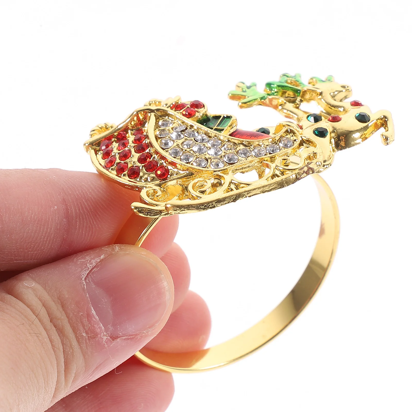 

6Pcs Elk Napkin Rings Alloy Christmas Napkin Buckles Dining Table Decor Xmas Party Holiday Tableware Accessories