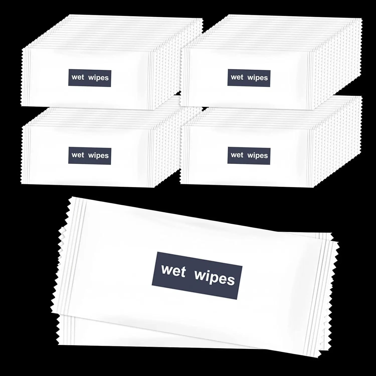 

200 Pack Individually Wrapped Wet Hand Wipes for Quick Cleaning, Travel, Restaurant, Party Barbecue, and Care Packages