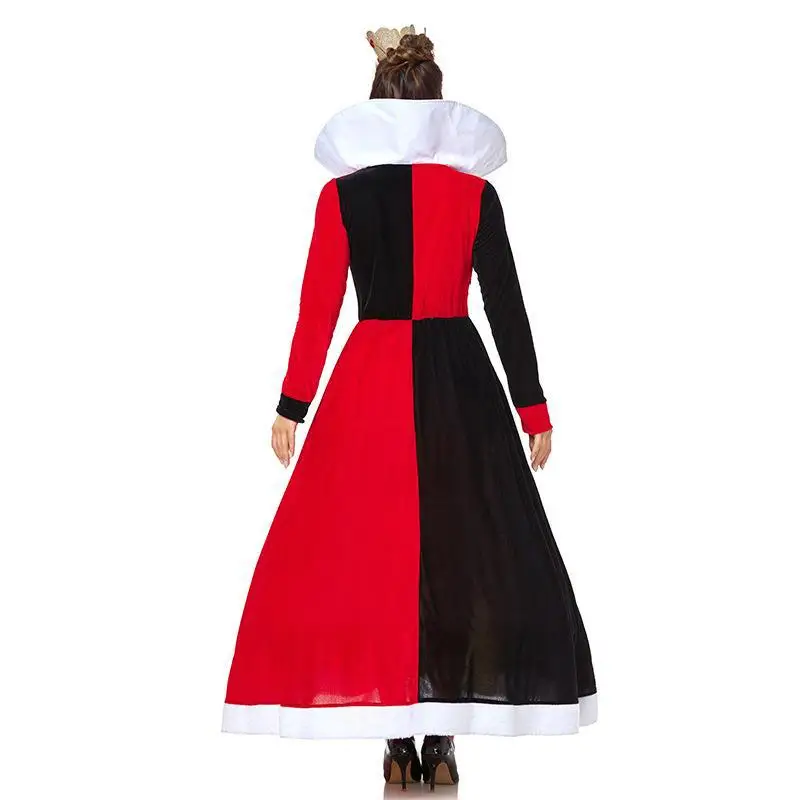 Loween Cosplay Alice no País das Maravilhas Rainha Vermelha Role-plang Roupas Femininas Tradicional Étnicas Desempenho de Palco Dre...