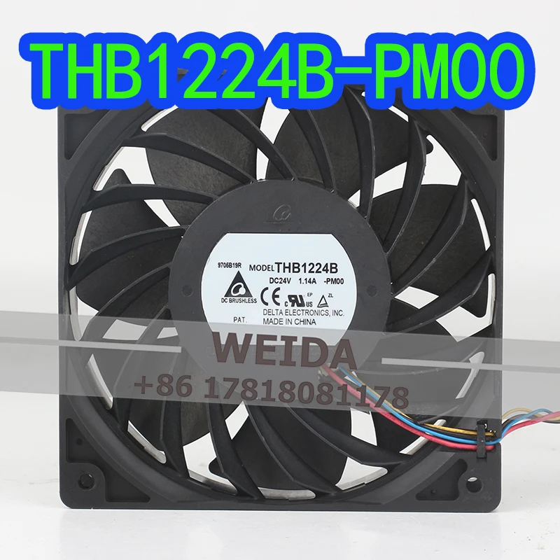 

Delta THB1224B DC 24V 1.14A speed regulation PWM converter 12025 120x120x25MM 12CM Large air volume cooling fan