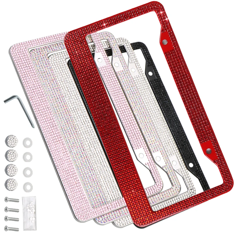 

2 шт., автомобильный держатель для номерного знака, со стразами