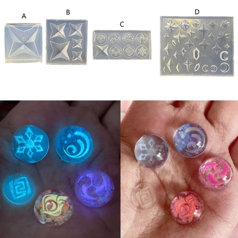 DIY Original Elements Gems Stone Cross Silicone Epoxy Resin Mold Jewelry Tools Jewelry Accessories Gemstone Pendant Mirror Mold