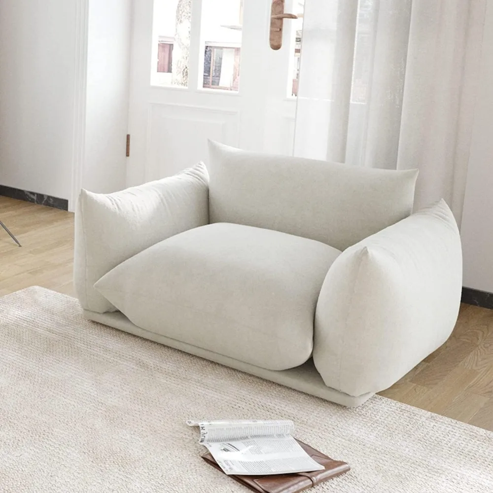 

Mid-Century Modern Comfy Sofa Couch with Thick Cushion, Chenille Single Accent Chair Deep Seat Couches, 50" Plush Sofas Furnitu