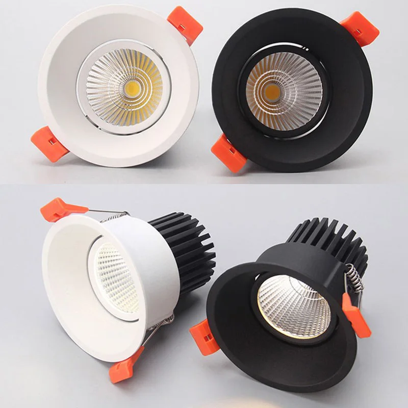 ไฟ LED หรี่แสงได้ COB Downlight 7W/10W/15W 18W รอบโคมไฟ LED Lumination ตกแต่งในร่มโคมไฟเพดาน AC110V/ 220V