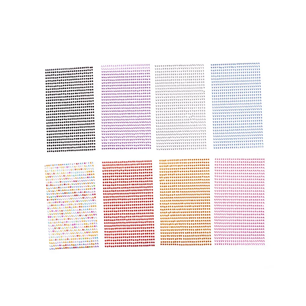750pcs/set 3mm DIY Phone Car PC Decor Self-Adhesive Crystal Rhinestone Stickers