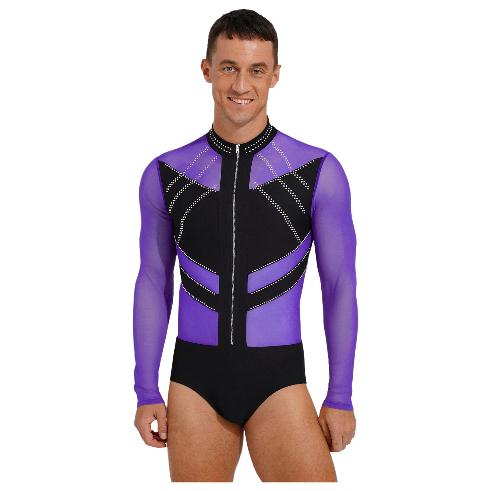 ชุดยิมนาสติกชาย ชุดฟิกเกอร์สเก็ต ชุดเต้นลาติน ชุดเต้นบอลรูม ชุดเต้นชาช่า ชุดรัดรูปสำหรับเต้น ประดับด้วยคริสตัลวิบวับ ชุดแทงโก้ รุมบ้า เสื้อบอดี้สูท