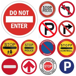 Tidak Ada HALTE Parkir JANGAN MASUK Lalu Lintas Waring Tin Sign Public Street Gate Plat Bulat Signage Tanda Peringatan Antik Dekorasi Plakat Dinding 10 rambu lalu lintas penjualan terbaik - №