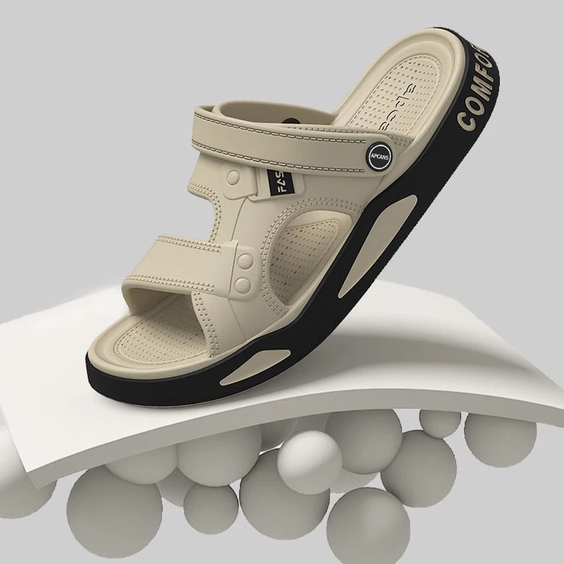 Men's Slippers Summer Outdoor Couple's Beach Sandals EVA Soft Thick-soled Indoor Home Slides Fashion Non-Slip Bathroom Slippers image 4