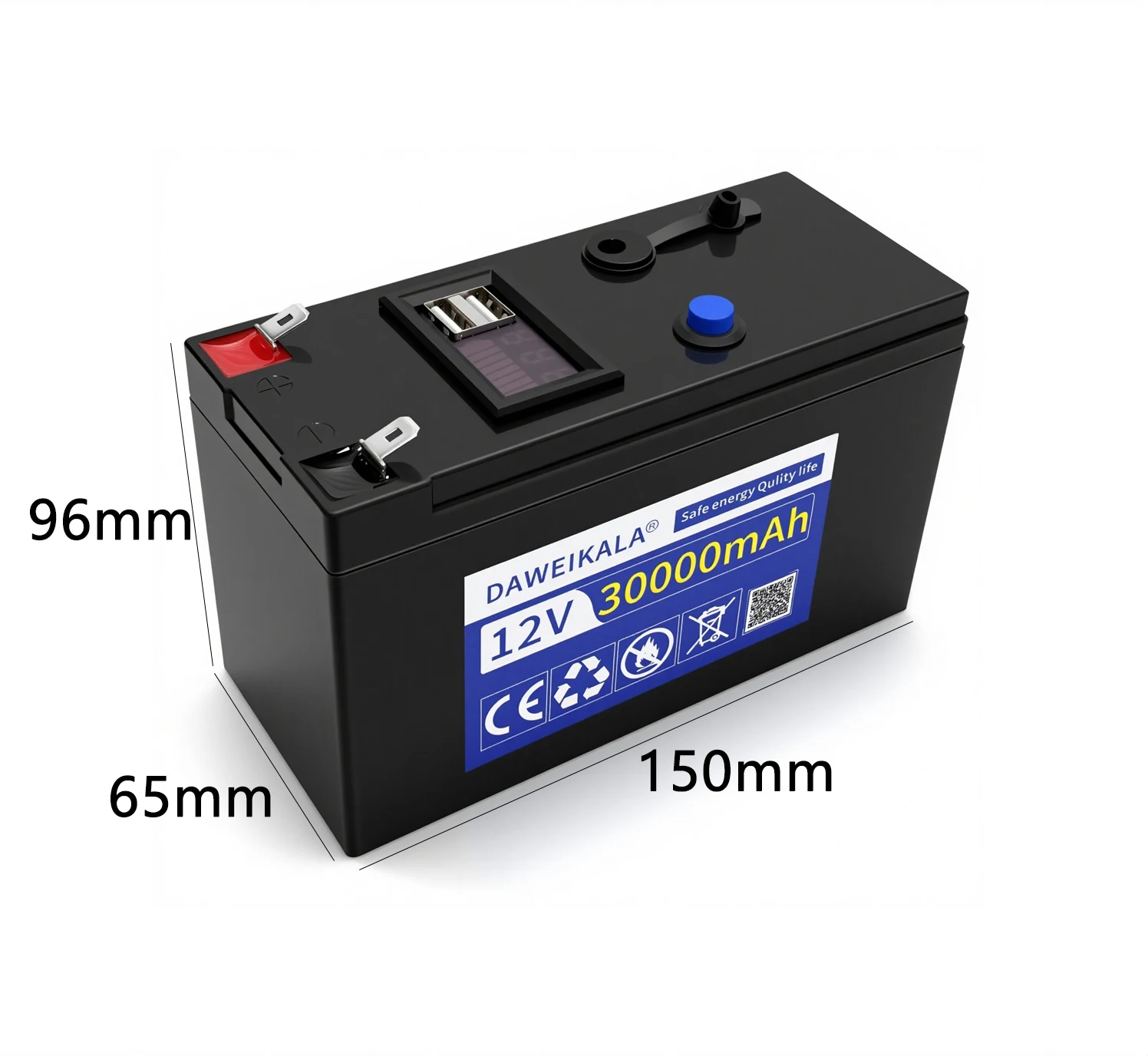 12V 30000mAh Rechargeable Li-ion Battery