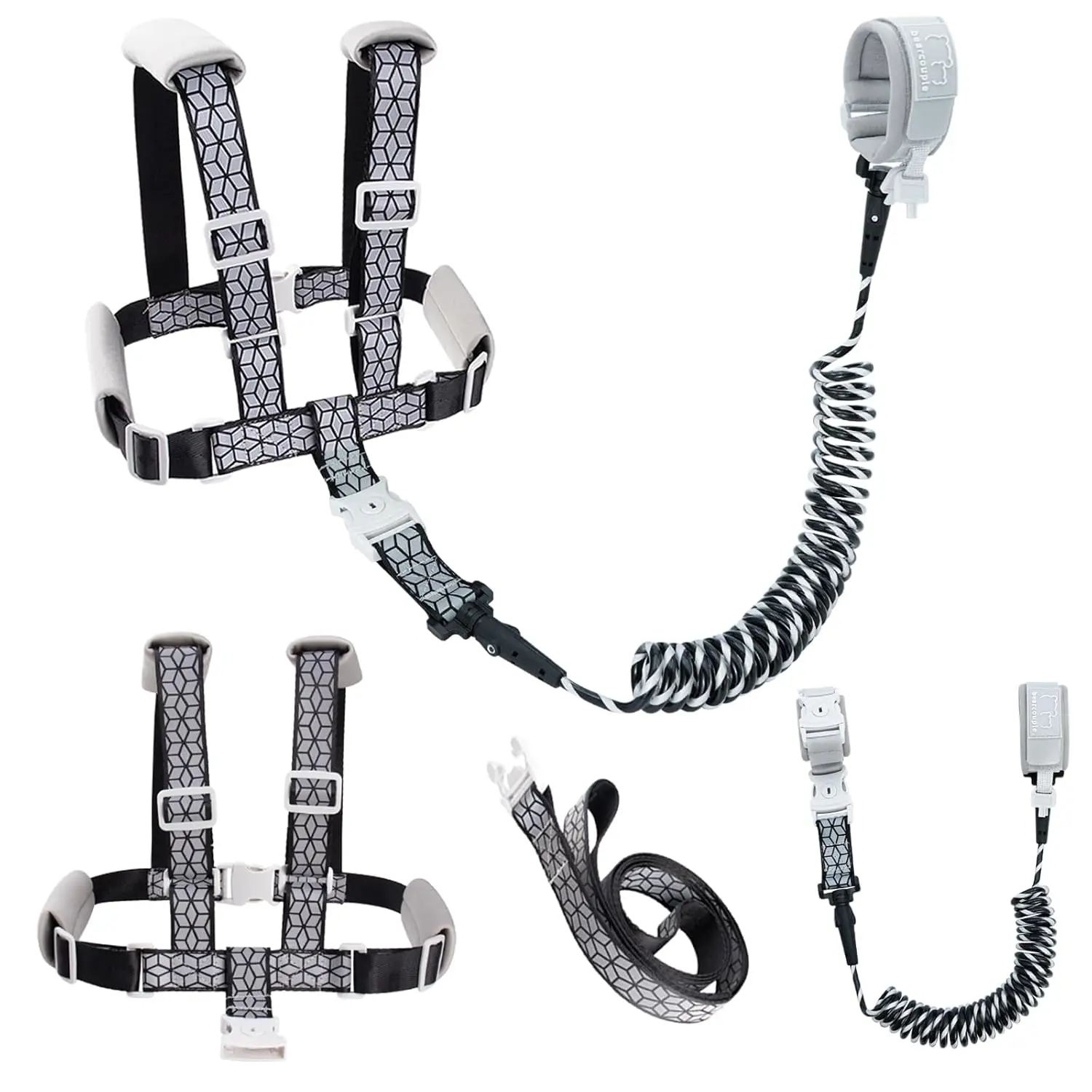 

4-in-1 Adjustable Anti-Lost Harness & Toddler Leash | Reflective Safety Strap with Wrist Link for Kids, Outdoor, Travel