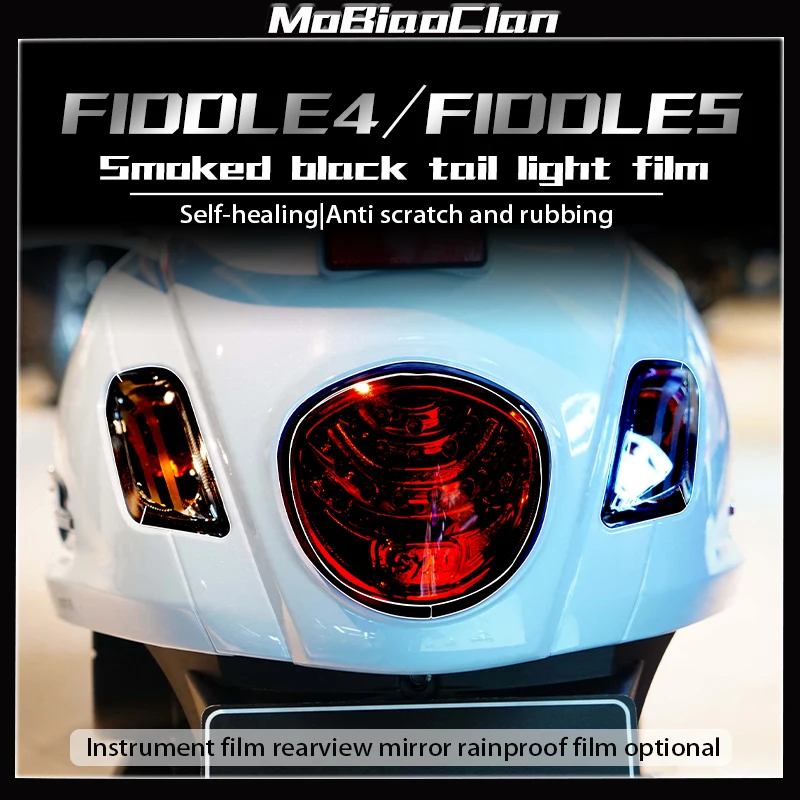 

For SYM Fiddle4 Fiddle5 Transparent Protective Film Accessories Headlight And Taillight Speedometer Stickers