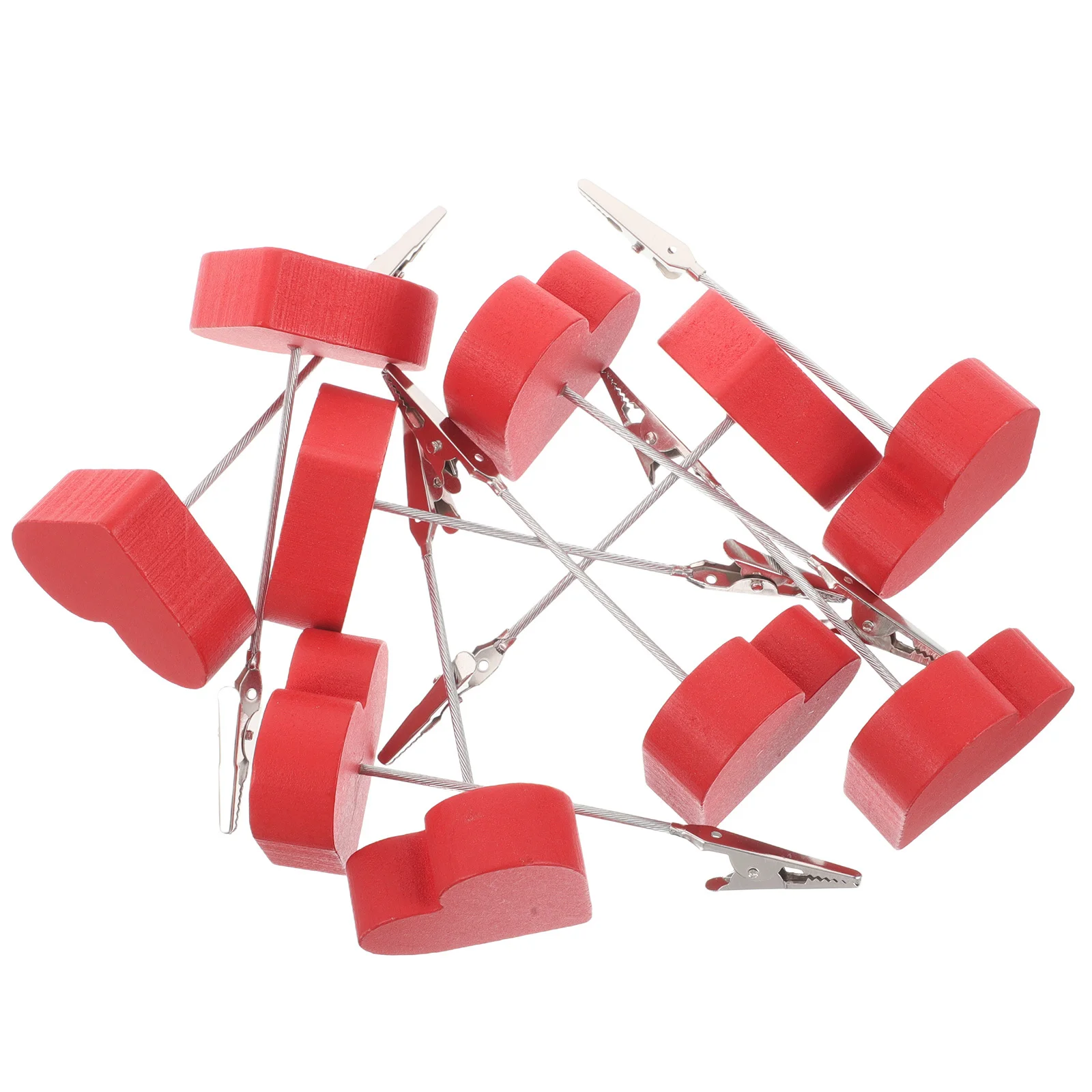 

10Pcs Clip Place Card Holders for Valentine's Day Message Cards Photo Clip Stand Business Card Holder Romantic Desk Decor Set