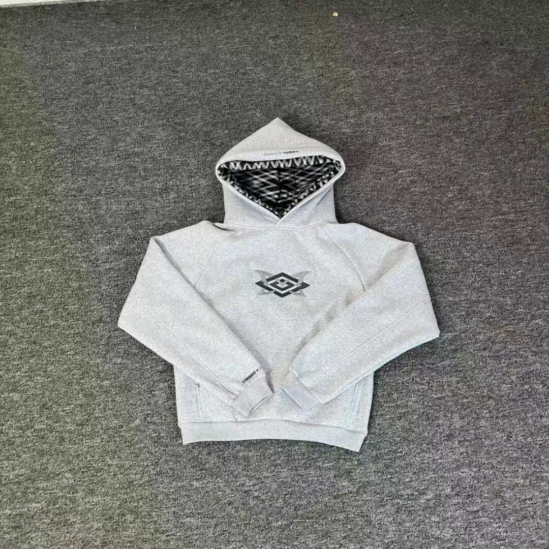 Mertra Embroidered Fleece-Lined High-Street Oversized Fall/Winter Unisex Casual Hoodie and Unisex Casual Pants