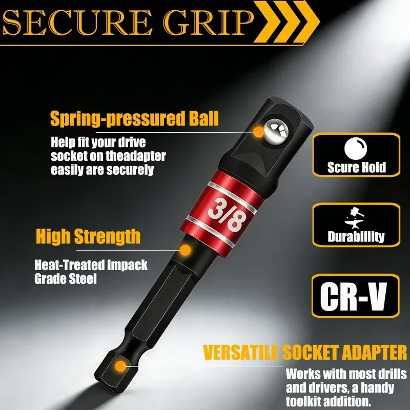 7Pcs/Set Impact Socket Adaptor Set Drill Into High Speed Nut Drill, 1/4