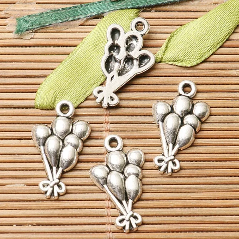 

20pcs 22*12mm Dark Silver Color A Bunch of Balloons Design Charms EF2629 Charms for Jewelry Making