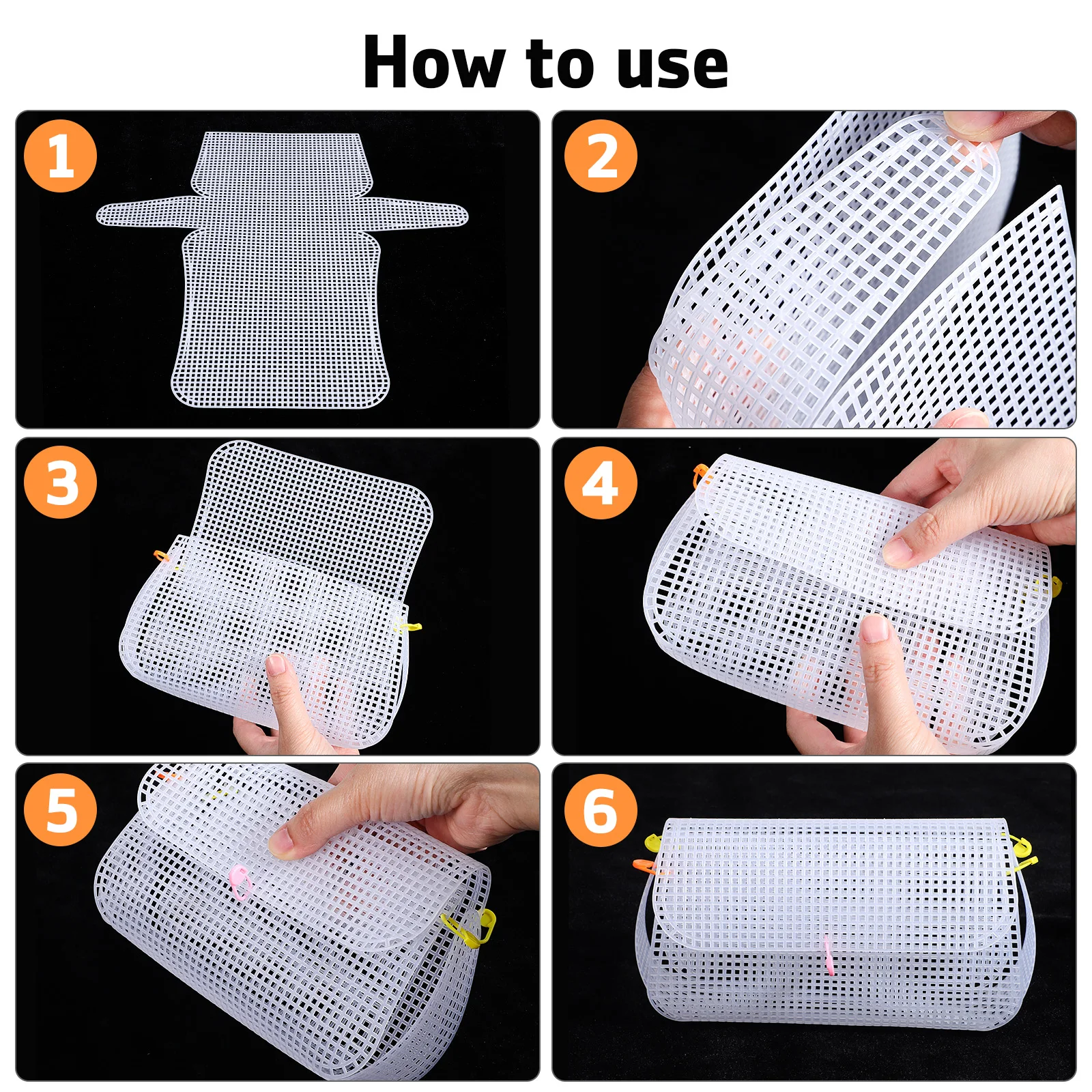 

4pcs Plastic Mesh Embroidery Canvas White Sheets for Purse Making Crochet Knitting Supplies Crafting Quilting Accessories