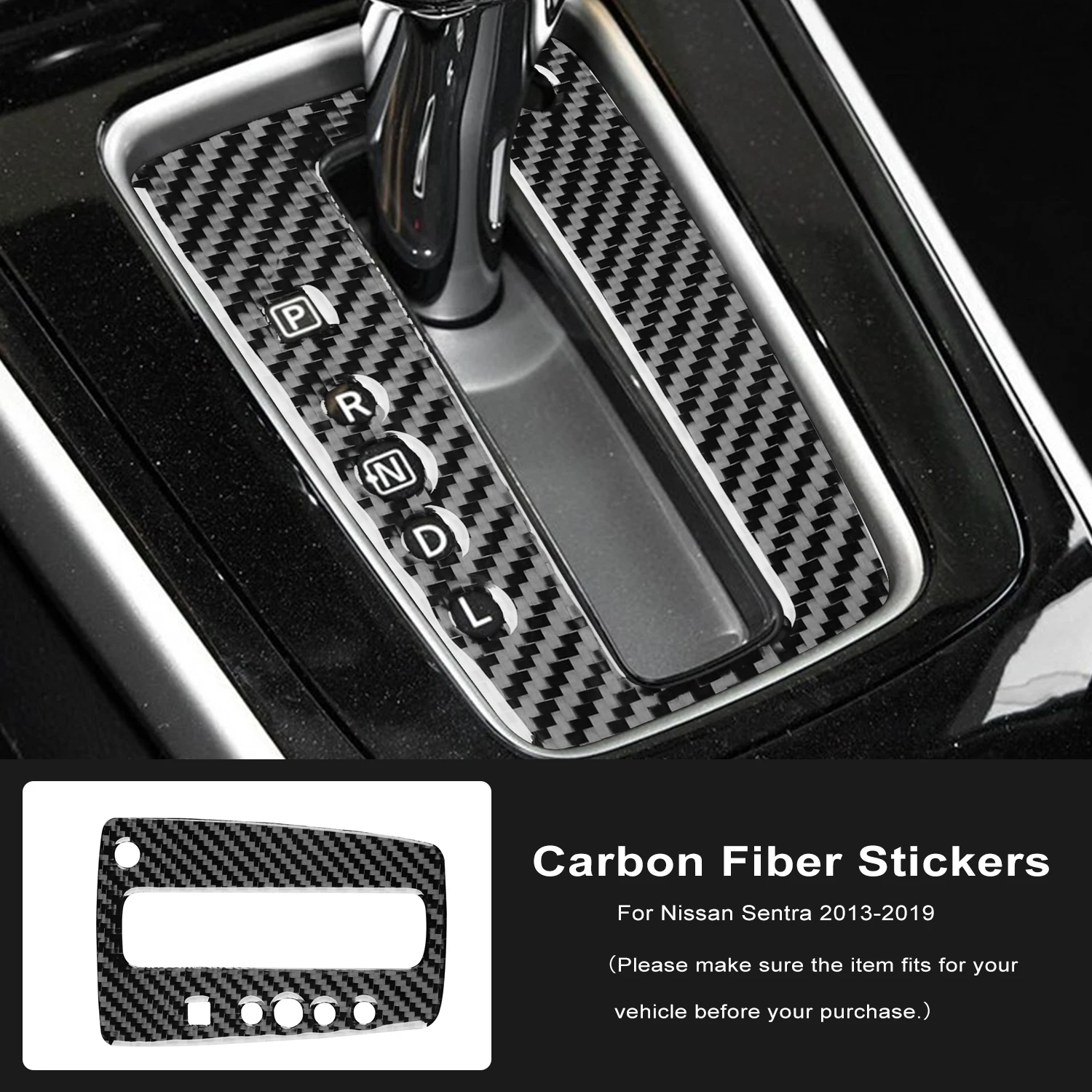 ألياف الكربون الفينيل وحدة التحكم المركزية والعتاد التحول غطاء لنيسان سنترا 2013-2019 والعتاد التحول لوحة نقل يغطي الكسوة