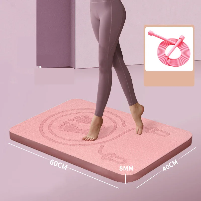 Estera de cuerda para saltar de TPE, estera de suelo insonorizada absorbente de golpes, antideslizante, cuadrada, inalámbrica, para Fitness en interiores, estera de Yoga gruesa para el hogar