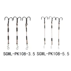 3pcs Fishing Hook Treble Overturned Hooks Stainless Steel Pike Perch Bass Predator Lure Fishing Stingers Hook