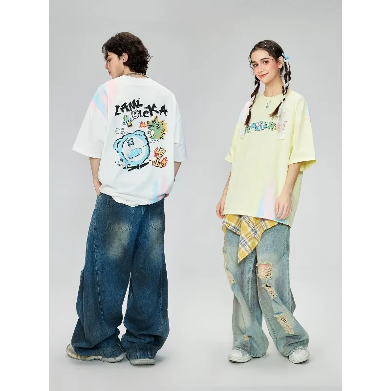 Abstract Monster Graffiti 3D Printed Short Sleeve Lazy Style Top American Street Quick Drying T-shirt