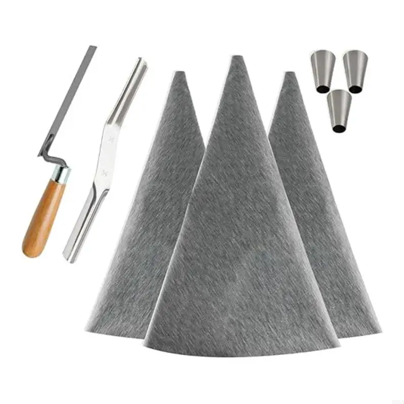 Reusable Grout Dispenser Synthetic Leather Seamless Mortars Distribution Tile Grout Masonry Mortars Bag set for Renovations 