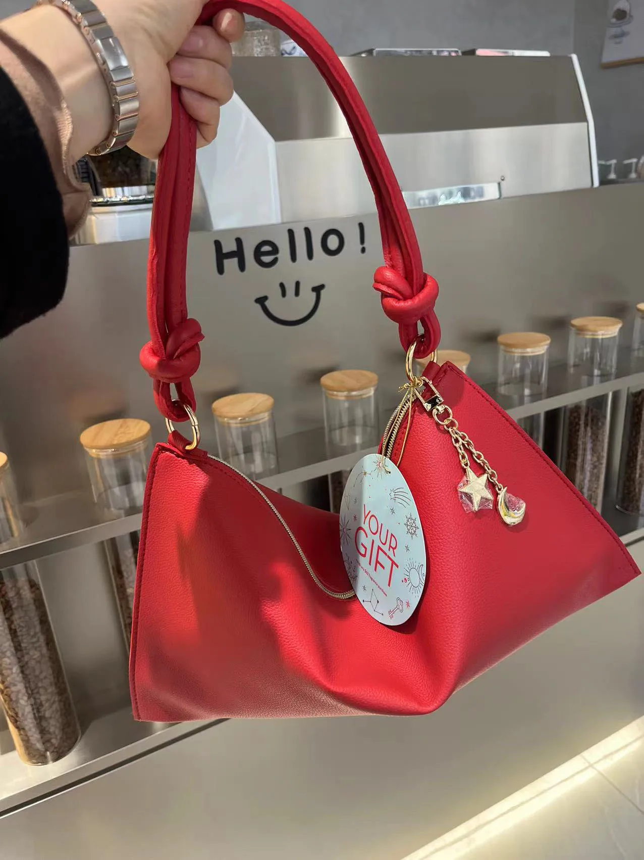 Retro Red PU Envelope Package 2024 New Ladies Elegant Simple Zipper Shoulder Bag Large Capacity Fashionable High Street Handbag