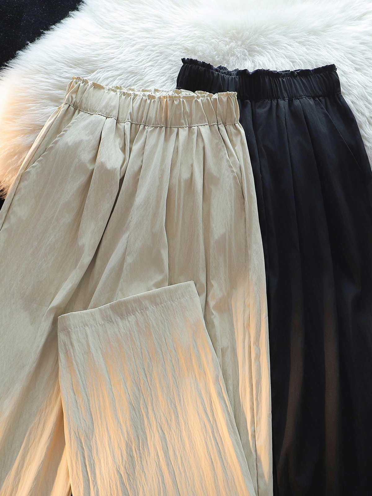 

Мужские повседневные брюки из ледяного шелка прямого кроя, летние, тонкие, быстросохнущие, спортивные, универсальные, в японском ретро-стиле, модные цветные брюки