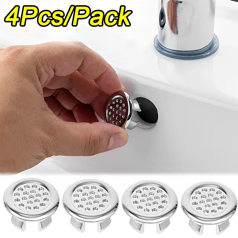 4Pcs Circular Overflow Drain Cover Kit, Bathroom Accessories