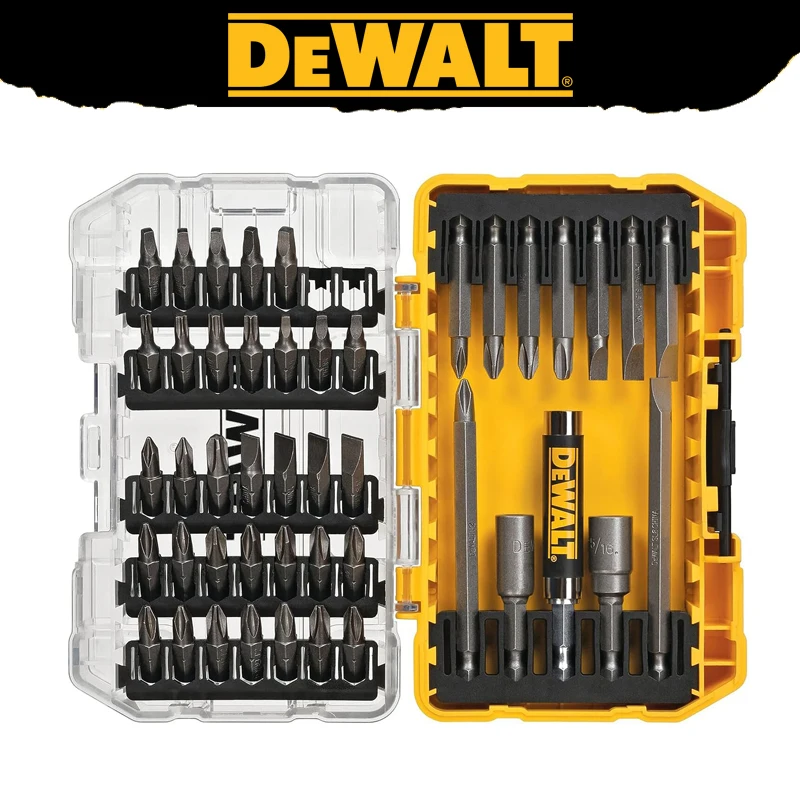 DEWALT DW2166 Screwdriver Bit Set 45-Piece Hex Shank HSS Double-ended Bits Power Tool Attachments With Tough Case