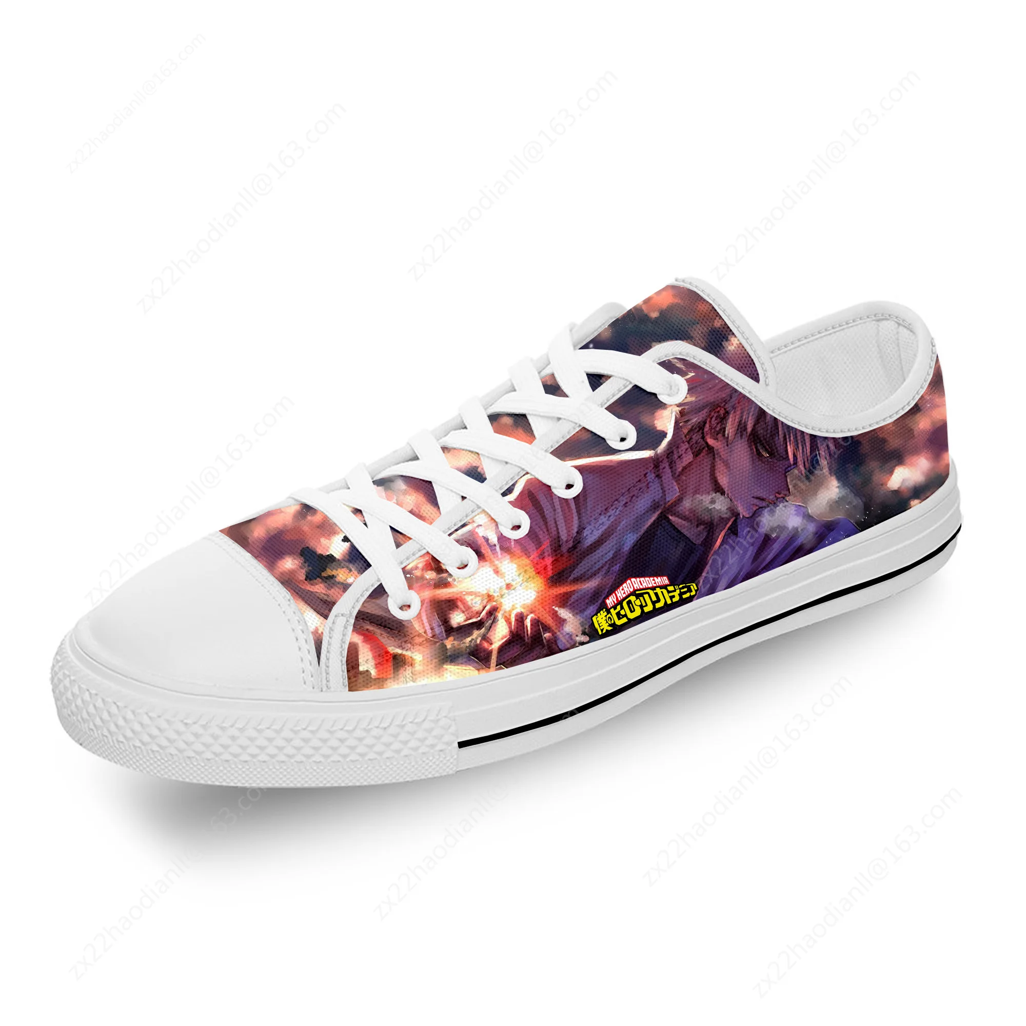 Anime Boku No My Hero Academia Bakugou Katsuki Casual Cloth 3D Print Low Top Fashion Canvas Shoes Men Women Breathable Sneakers