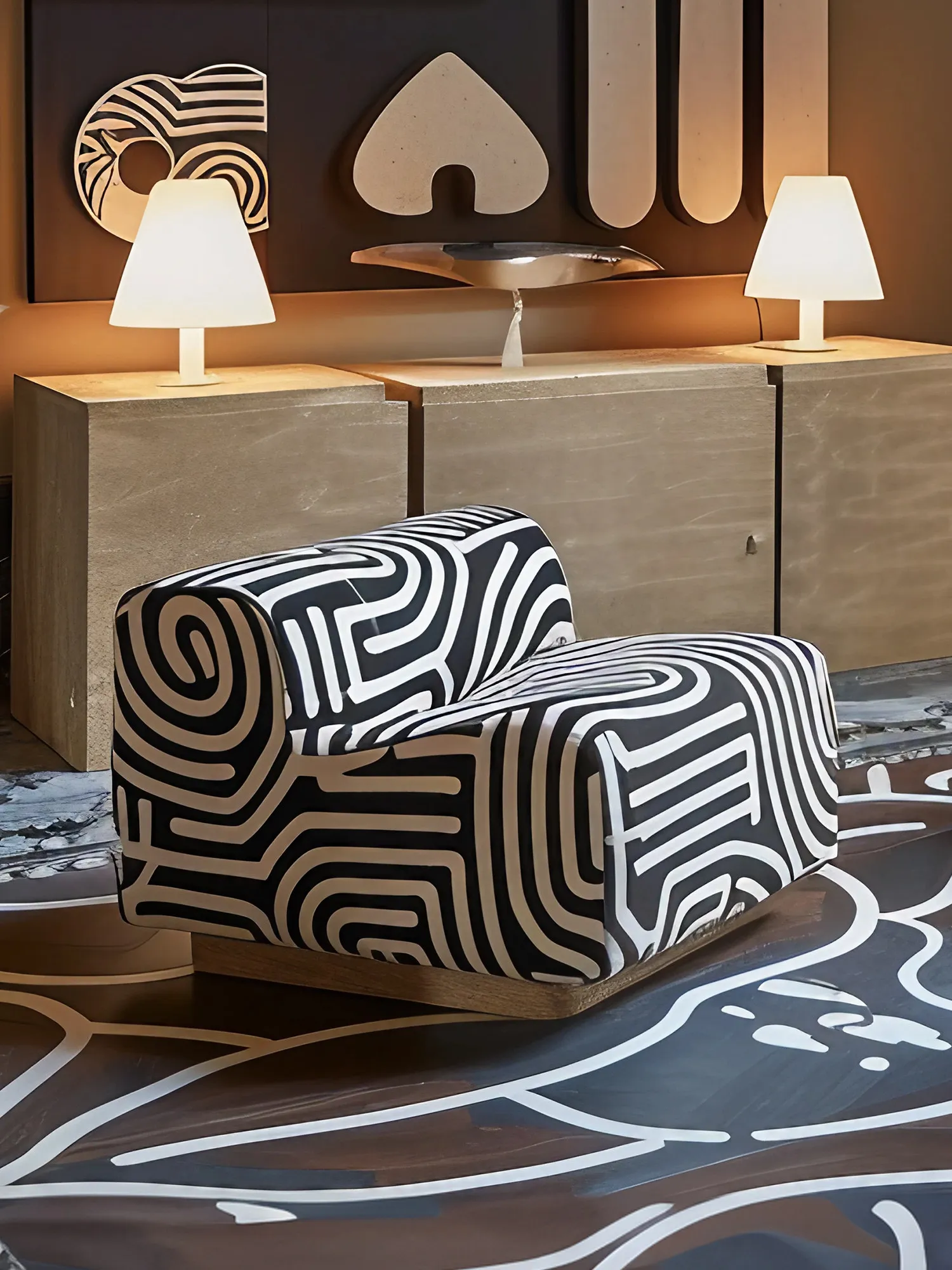 

Original Design Art Graffiti Leisure Chair Creative Sofa Chair Aesthetic Furniture International Pavilion